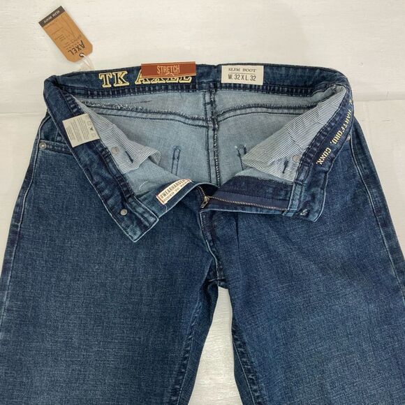 T.K. Axel Jeans Men’s 32x32 Blue Denim Slim Bootcut Stretch Flap Pocket Casual - Picture 7 of 12